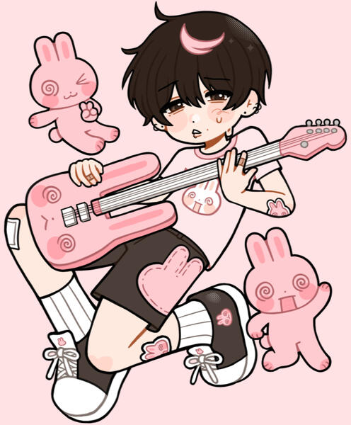 ⋆ ˚。⋆୨꒰ᐢ. ̫.ᐢ꒱୧⋆ ˚。⋆ tù-tù playing guitar